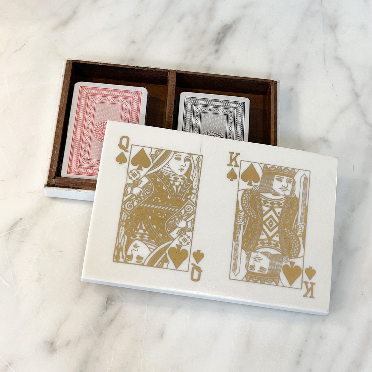Double Card Box, Ivory/Gold – Shop at Maison