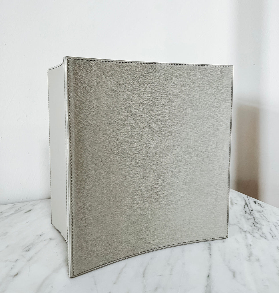 Folded Leather Wastebasket