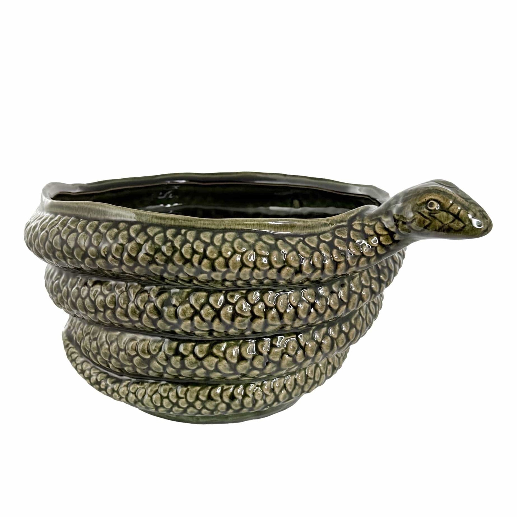 Ceramic Snake Pot, Green – Shop at Maison